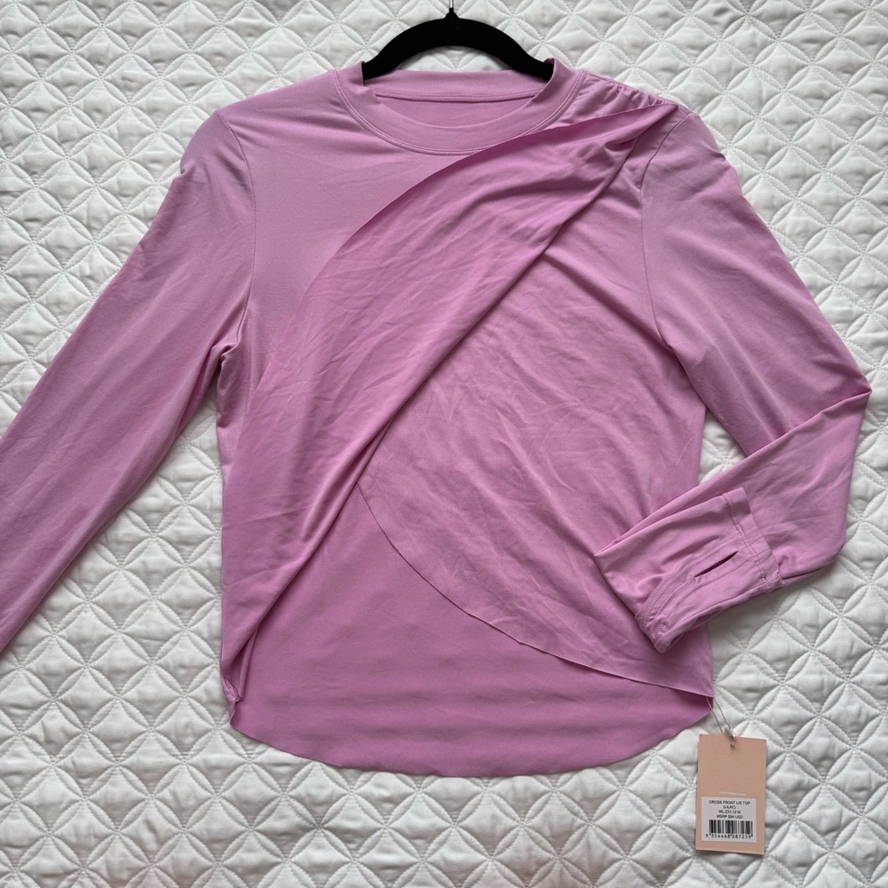 NWT Wilo The Label Cross Front Long Sleeve Top Lilac Size M - Picture 7 of 12